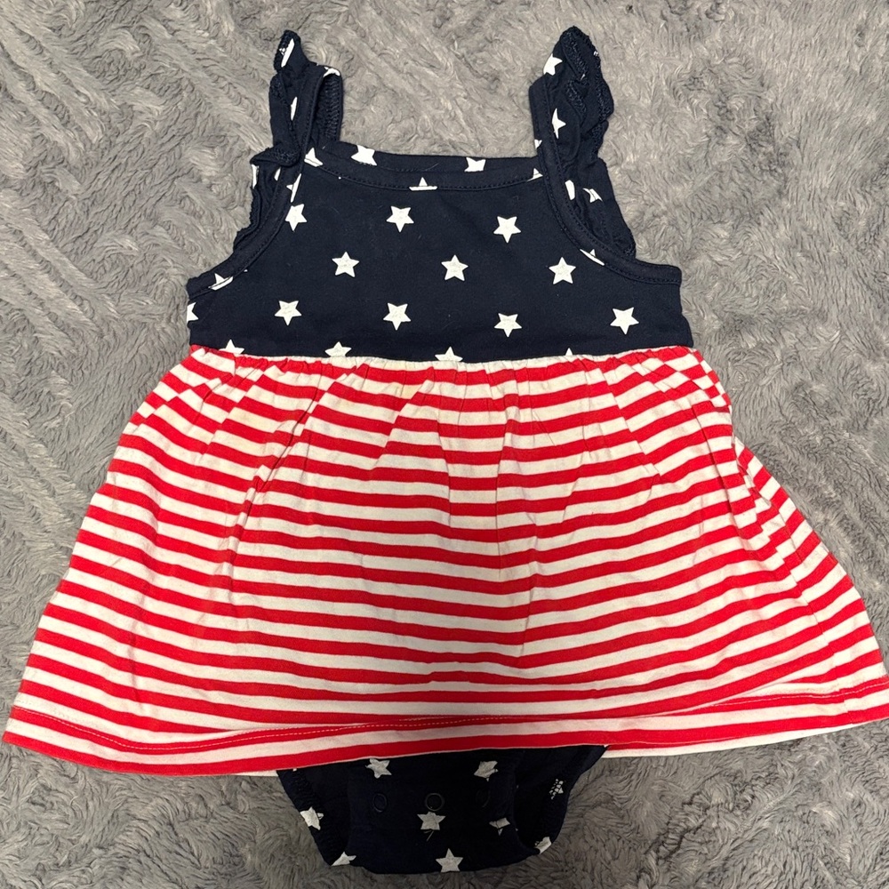 Carter's Navy and Red Striped Star One Piece